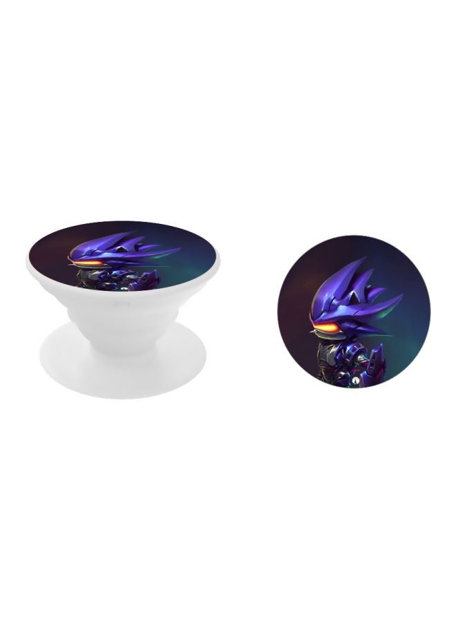 BP Printed Pop Up Finger Grip Phone Holder Purple/Green/Brown - Image 2