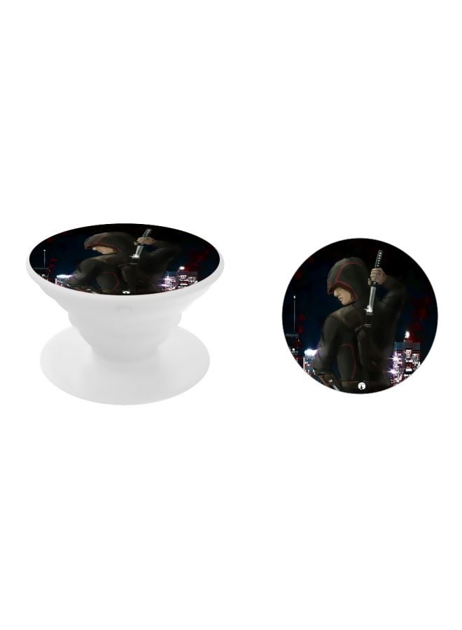 BP Printed Pop Up Finger Grip Phone Holder Black/Grey - Image 2