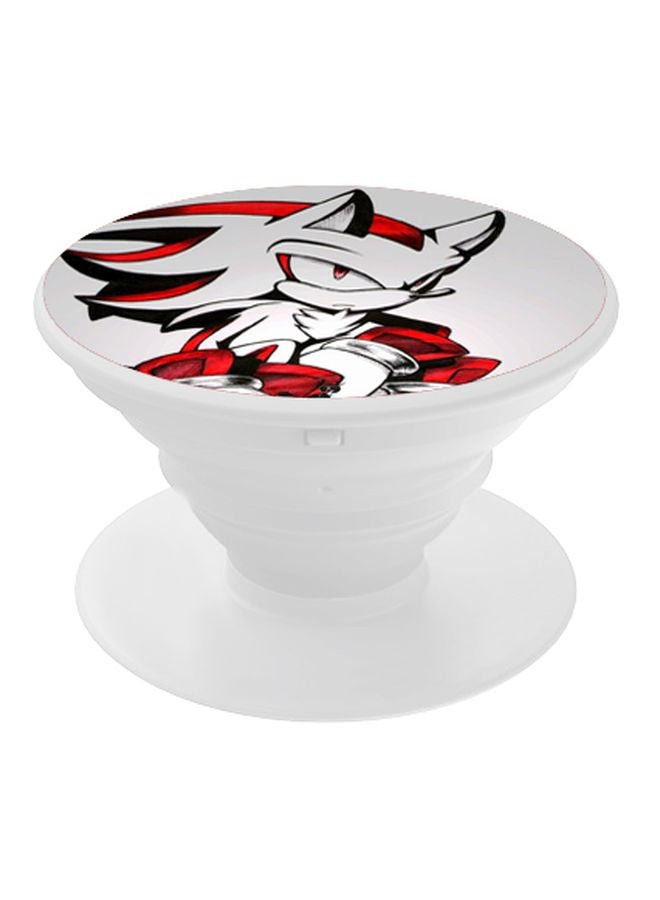 BP Printed Pop Up Finger Grip Phone Holder White/Red/Black - Image 1