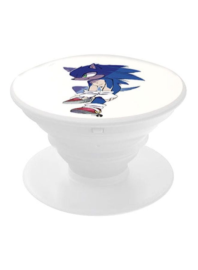 بي بي حامل هاتف بتصميم قبضة للأصابع تنبثق لأعلى وبنمط مطبوع أبيض/أزرق/أحمر - Image 1