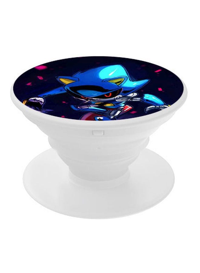 بي بي حامل هاتف بتصميم قبضة للأصابع تنبثق لأعلى وبنمط مطبوع أزرق/ وردي/ أبيض - Image 1