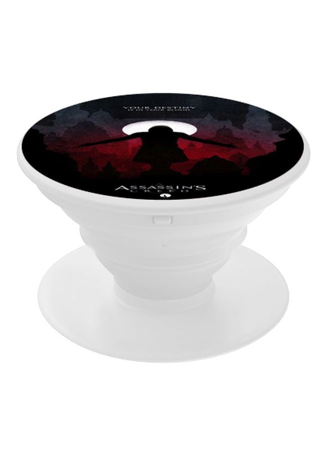 BP Printed Pop Up Finger Grip Phone Holder Black/Red/White - Image 1