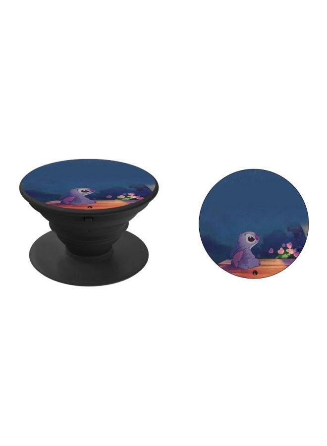 بي بي مقبض هاتف منبثق بطبعة رسومات كرتونية أزرق/ بنفسجي/ بيج - Image 2