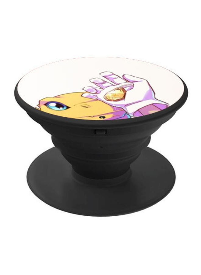 بي بي حامل هاتف على شكل مقبض منبثق بطبعة بوكيمون أرجواني/ أبيض/ أصفر - Image 1