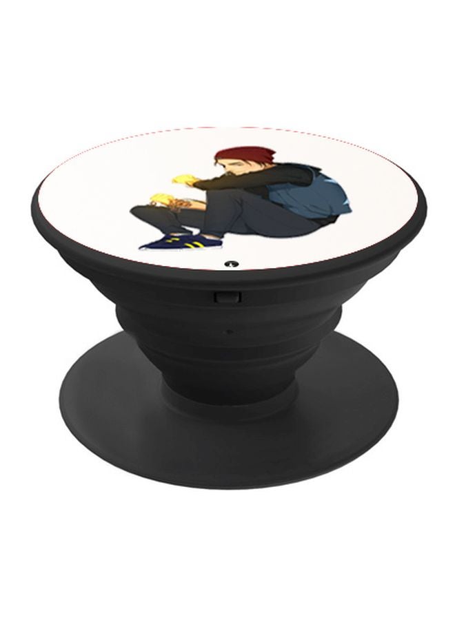 BP Cartoon Printed Pop Up Finger Grip Phone Holder Black/White/Yellow - Image 1