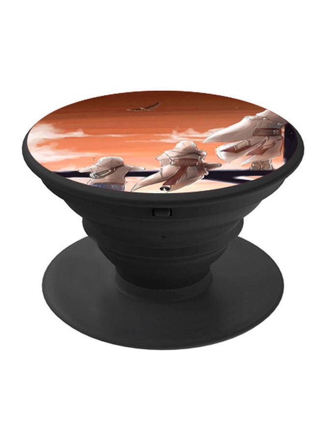 BP Cartoon Printed Pop Up Finger Grip Phone Holder Black/Brown/White - Image 1