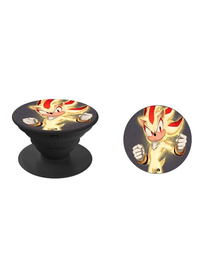 BP Cartoon Printed Pop Up Finger Grip Phone Holder Black/Gold/Red - Image 2