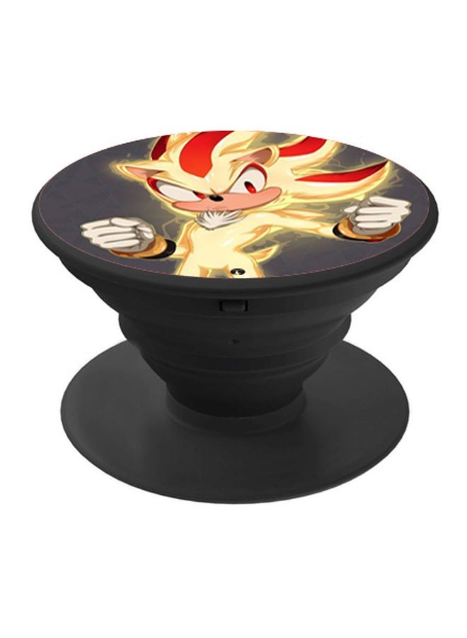 BP Cartoon Printed Pop Up Finger Grip Phone Holder Black/Gold/Red - Image 1