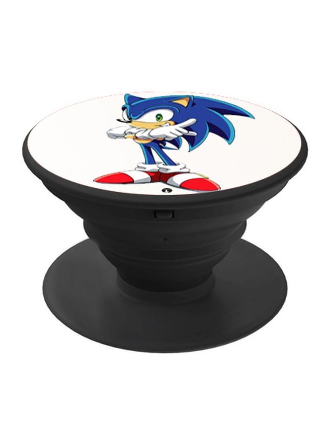 BP Cartoon Printed Pop Up Finger Grip Phone Holder Black/White/Blue - Image 1