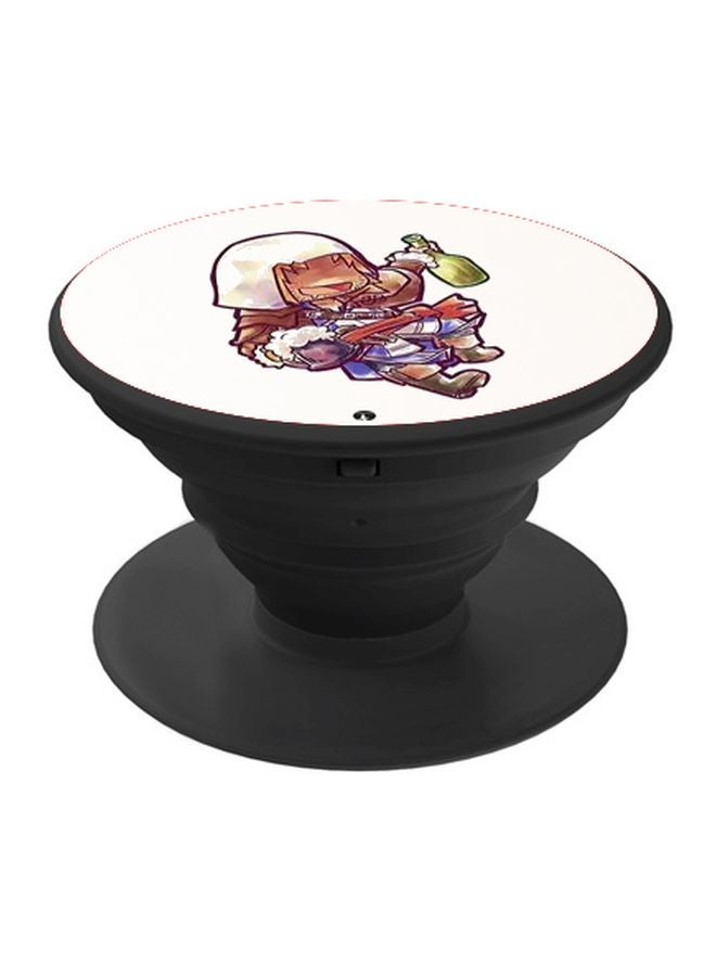 بي بي حامل هاتف على شكل مقبض أصابع منبثق بطبعة رسومات كرتونية أسود/ أبيض/ بني - Image 1