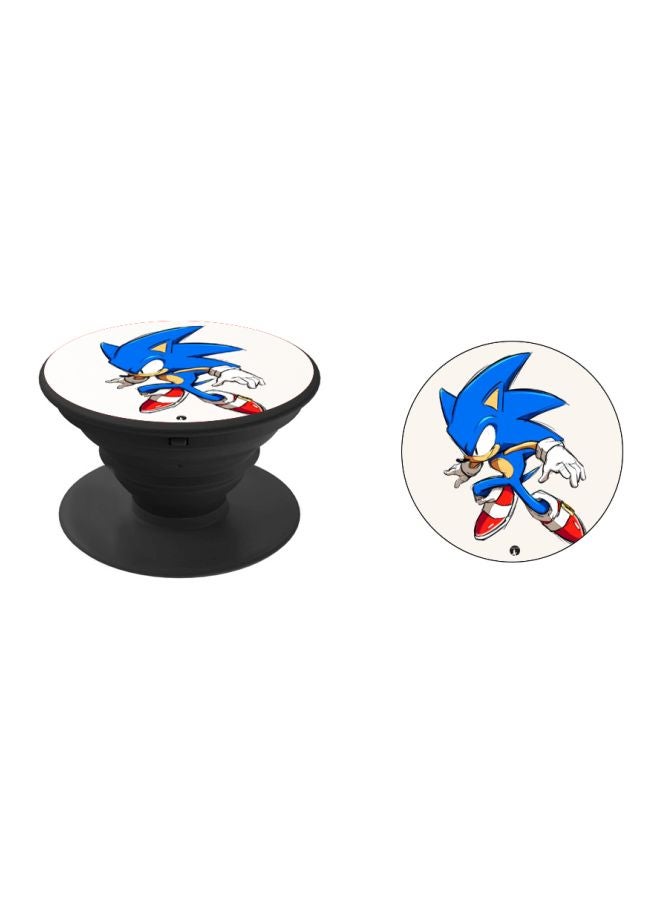 BP Cartoon Printed Pop Up Finger Grip Phone Holder Black/White/Blue - Image 2
