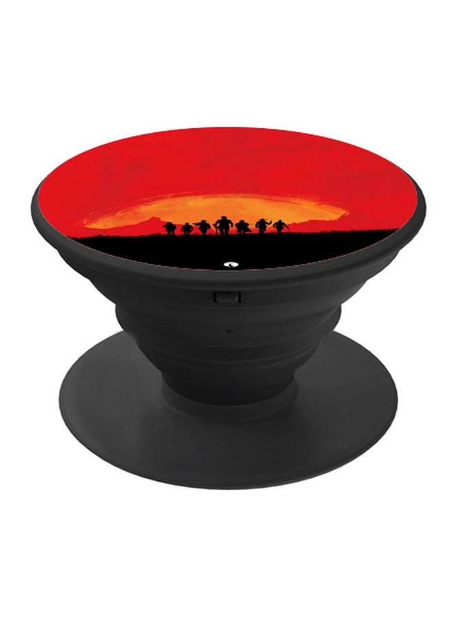BP Cartoon Printed Pop Up Finger Grip Phone Holder Black/Red/Orange - Image 1