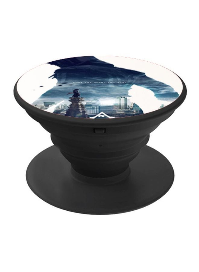 BP Cartoon Printed Pop Up Finger Grip Phone Holder Black/White/Blue - Image 1