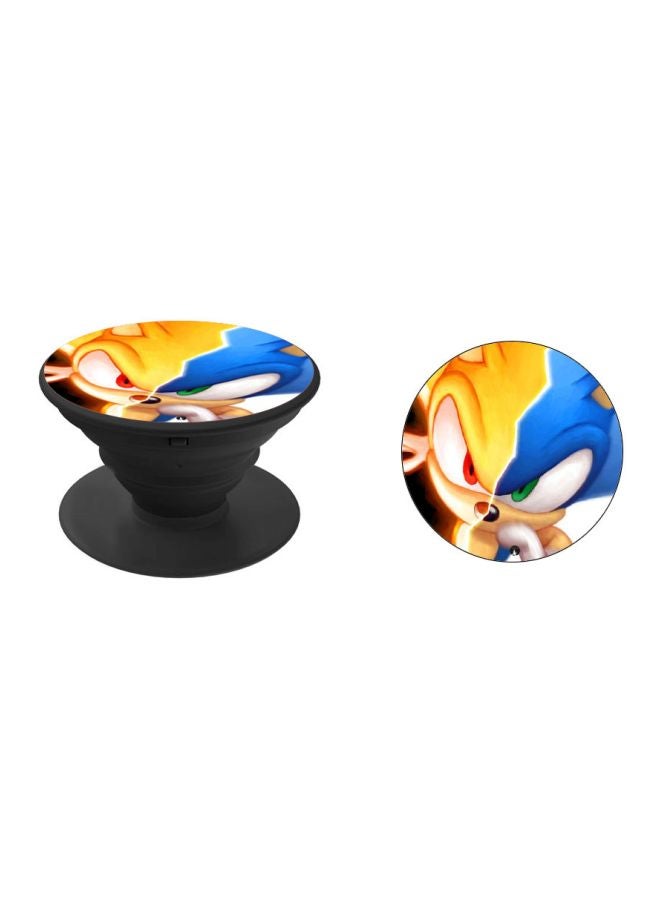 BP Cartoon Printed Pop Up Finger Grip Phone Holder Black/Yellow/Blue - Image 2