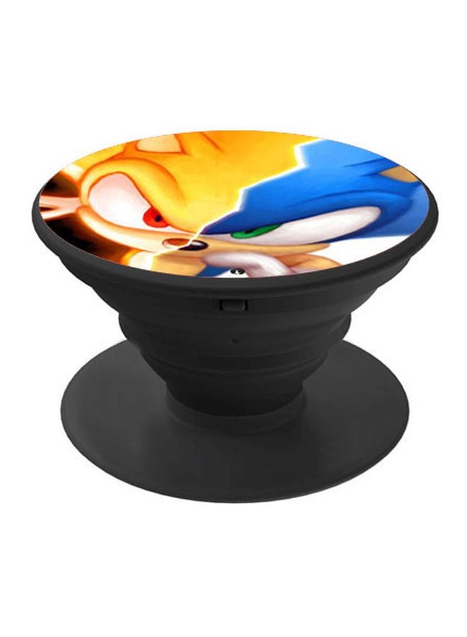 BP Cartoon Printed Pop Up Finger Grip Phone Holder Black/Yellow/Blue - Image 1