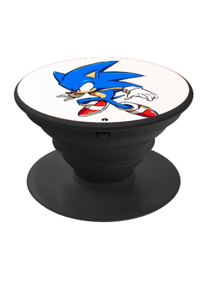 BP Cartoon Printed Pop Up Finger Grip Phone Holder Black/White/Blue - Image 1