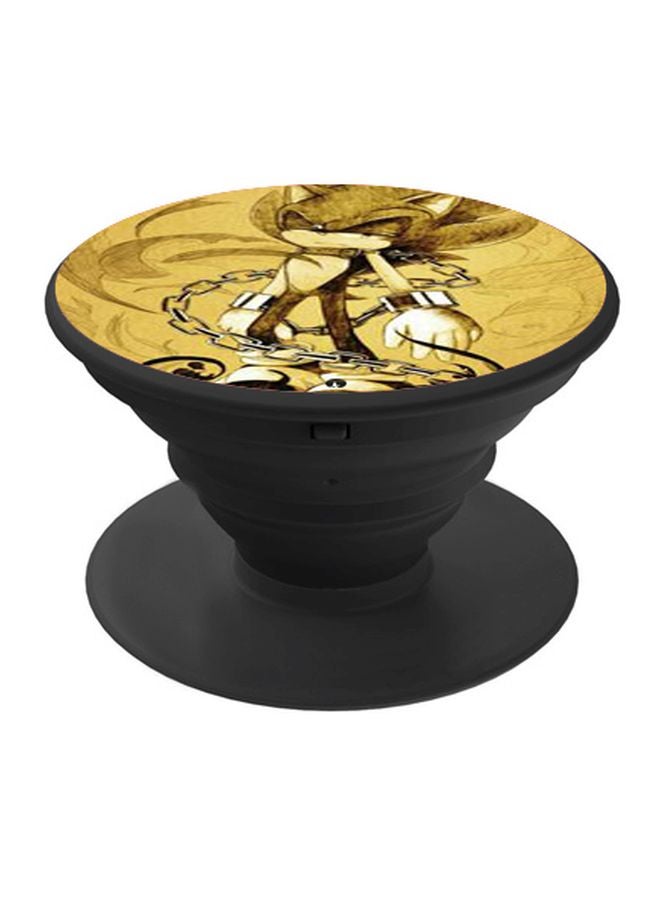 BP Cartoon Printed Pop Socket Finger Grip Phone Holder Black/Yellow/White - Image 1