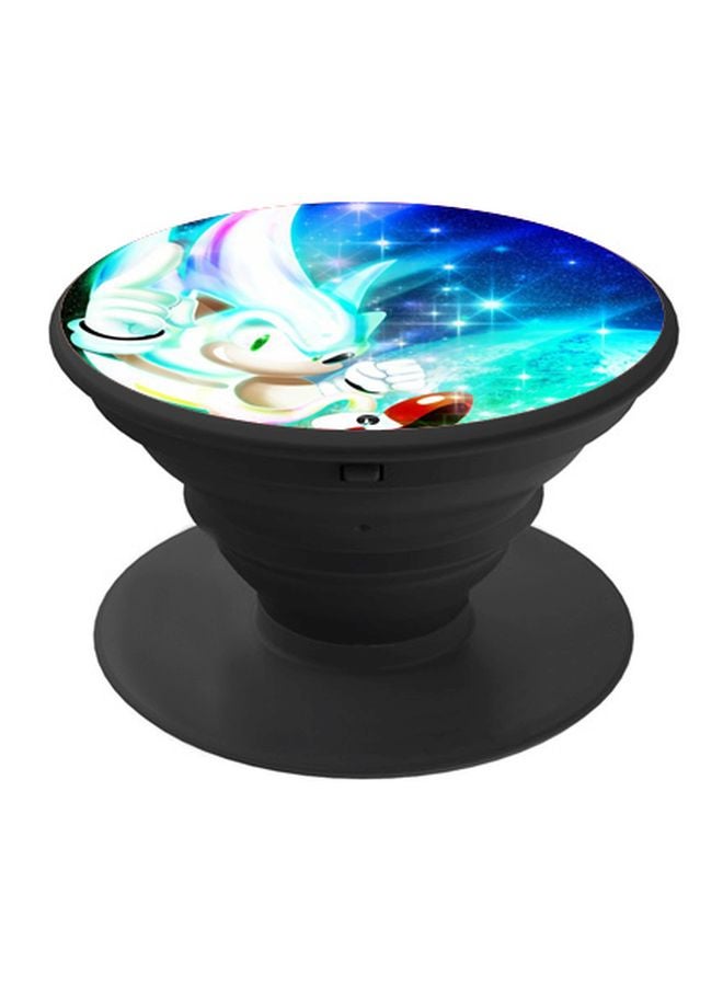 BP Cartoon Printed Pop Socket Finger Grip Phone Holder Black/Blue/White - Image 1