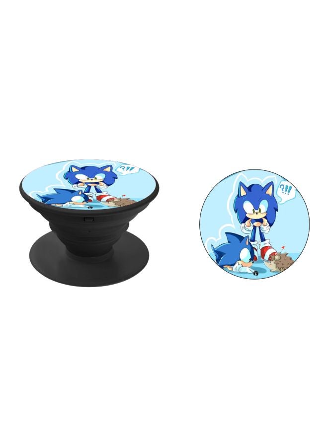 BP Sonic Printed Pop Socket Finger Grip Phone Holder Black/Blue/Beige - Image 2