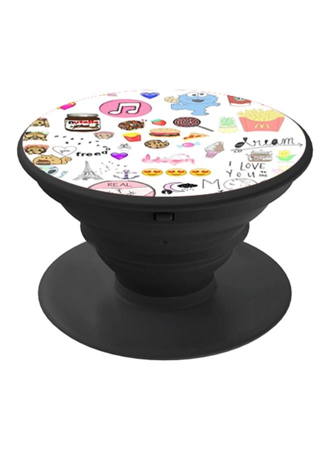 BP Printed Pop Socket Black/White/Pink - Image 1