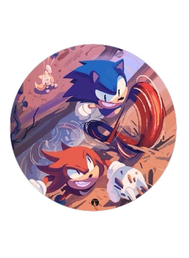 بي بي حامل هاتف بتصميم قبضة للأصابع تنبثق لأعلى وبنمط مطبوع أبيض/بني/أزرق - Image 2