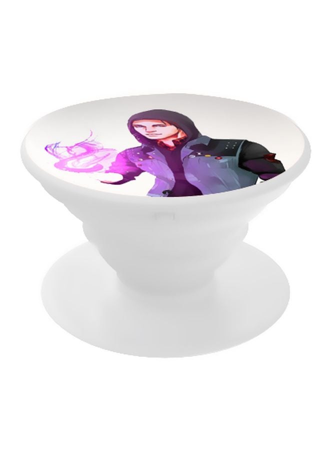 BP Printed Pop Socket White/Black/Purple - Image 1