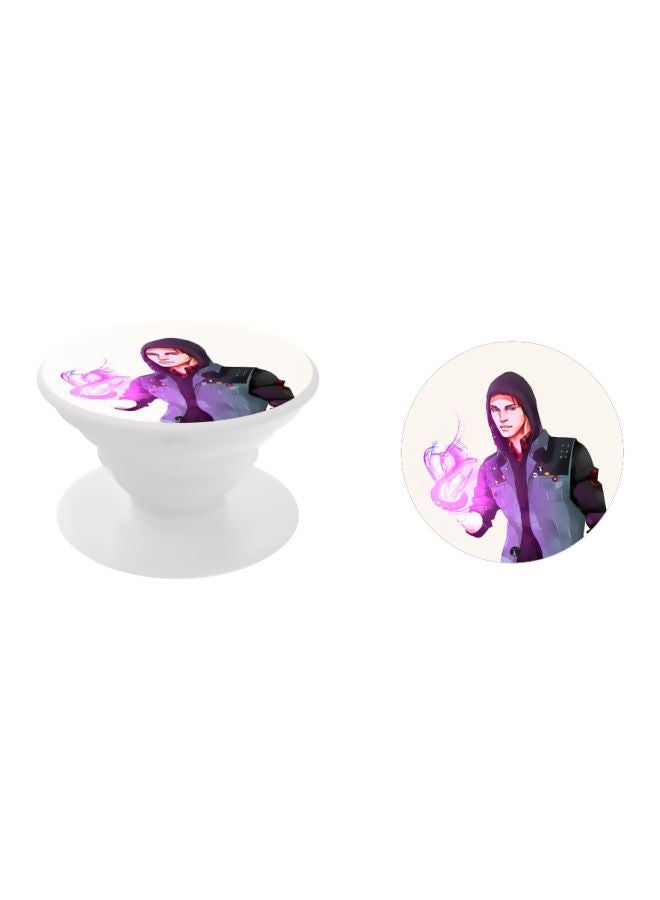 BP Printed Pop Socket White/Black/Purple - Image 2