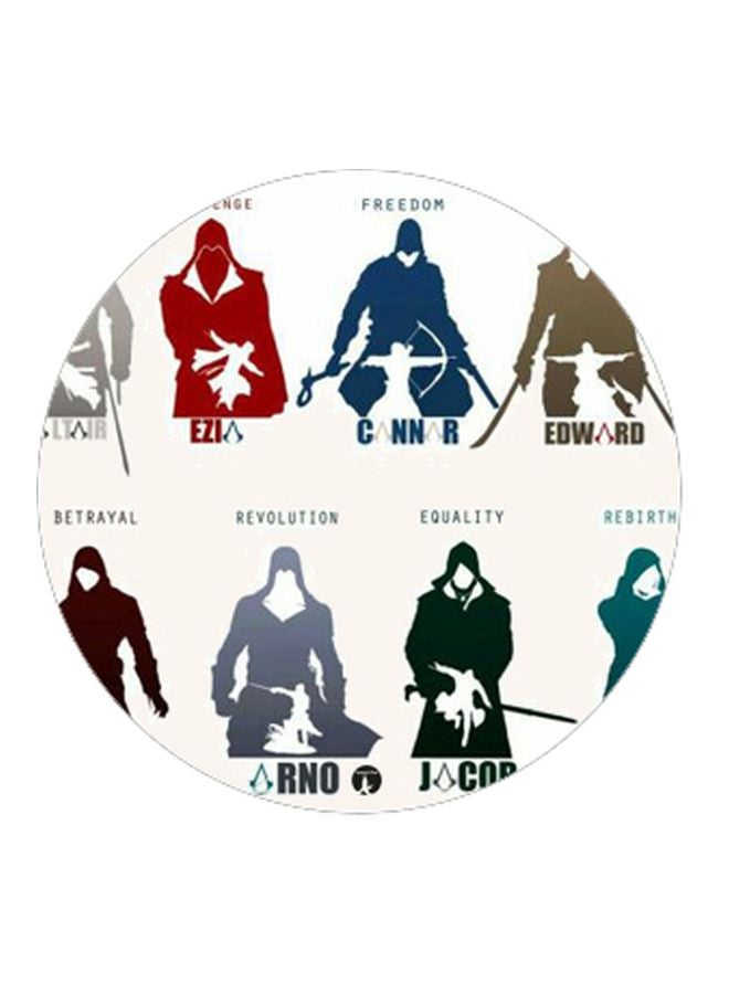 BP Assassin's Creed Character Printed Pop Up Finger Grip Phone Holder White/Red/Blue - Image 2