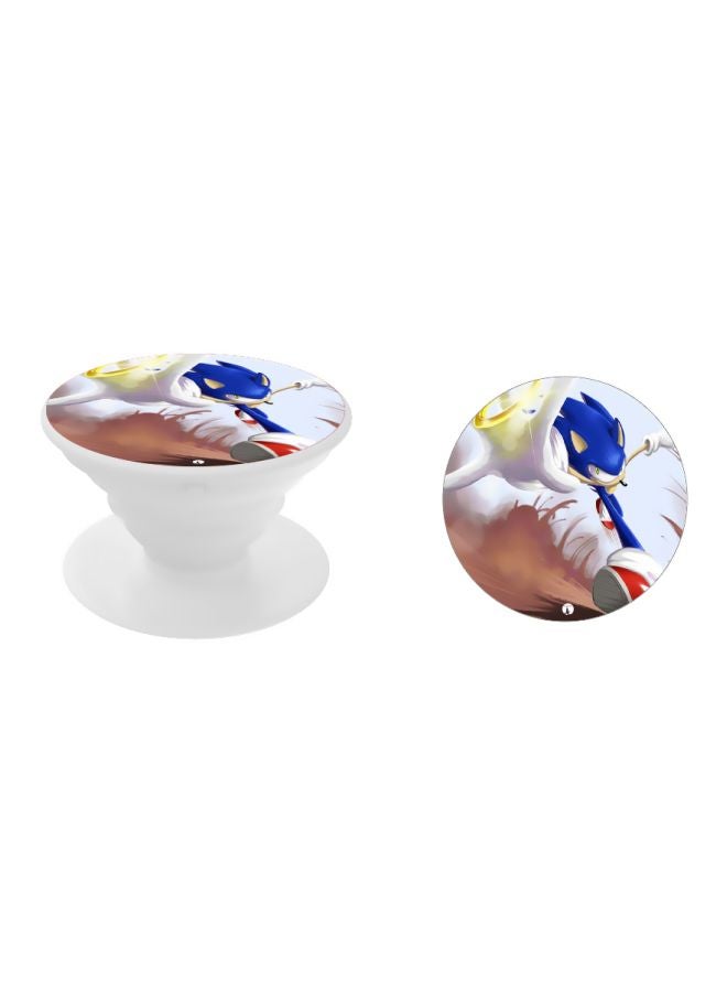 BP Printed Pop Up Finger Grip Phone Holder White/Blue/Red - Image 2