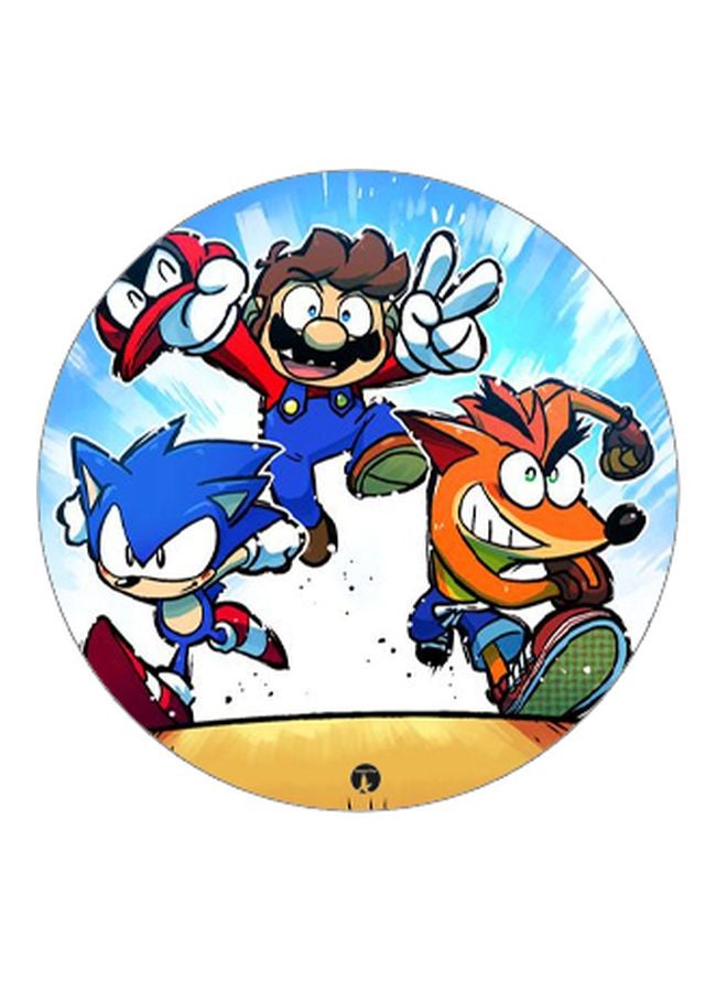 BP Printed Pop Up Finger Grip Phone Holder White/Blue/Green - Image 2