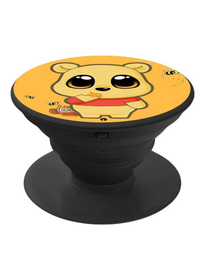 BP Printed Pop Up Finger Grip Phone Holder Black/Yellow/Red - Image 1