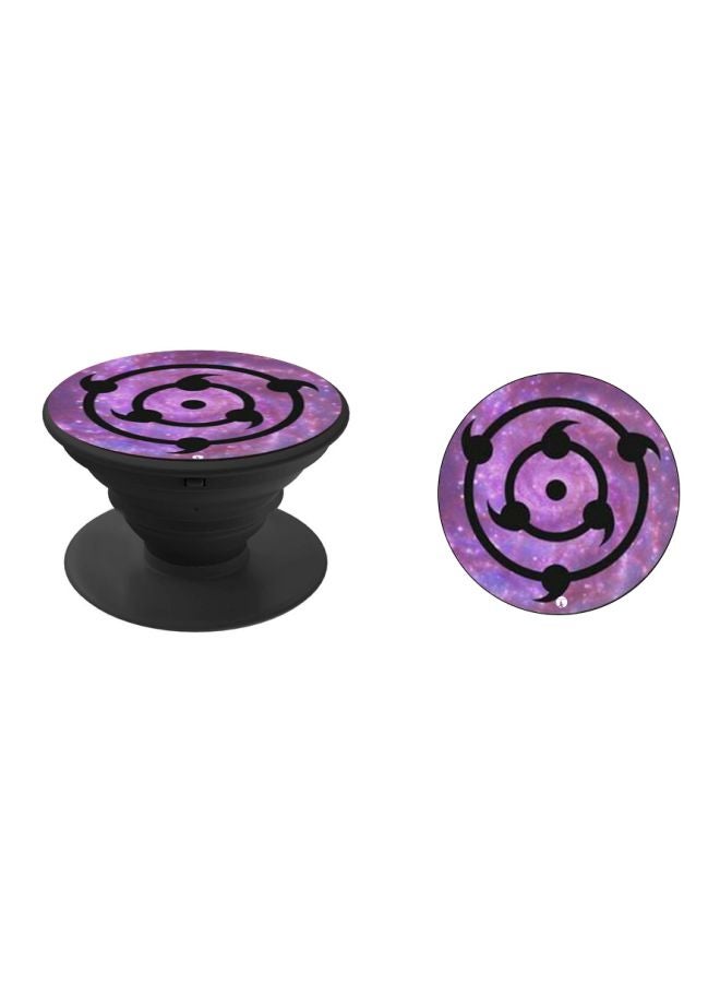 BP Printed Pop Up Finger Grip Phone Holder Black/Purple - Image 2