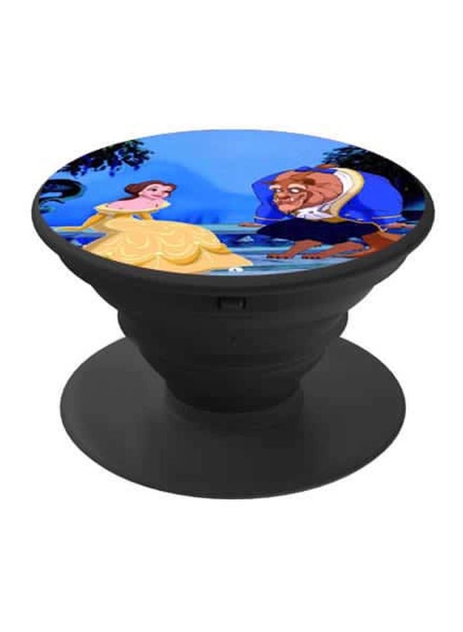 BP Printed Pop Up Finger Grip Phone Holder Black/Blue/Yellow - Image 1