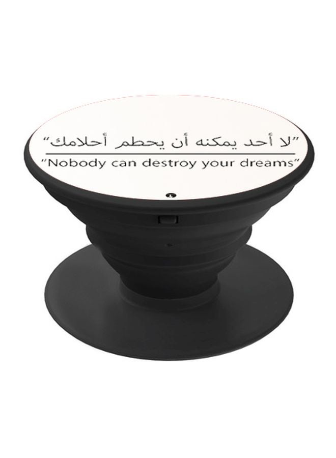 BP Printed Pop Up Finger Grip Phone Holder Black/White - Image 1