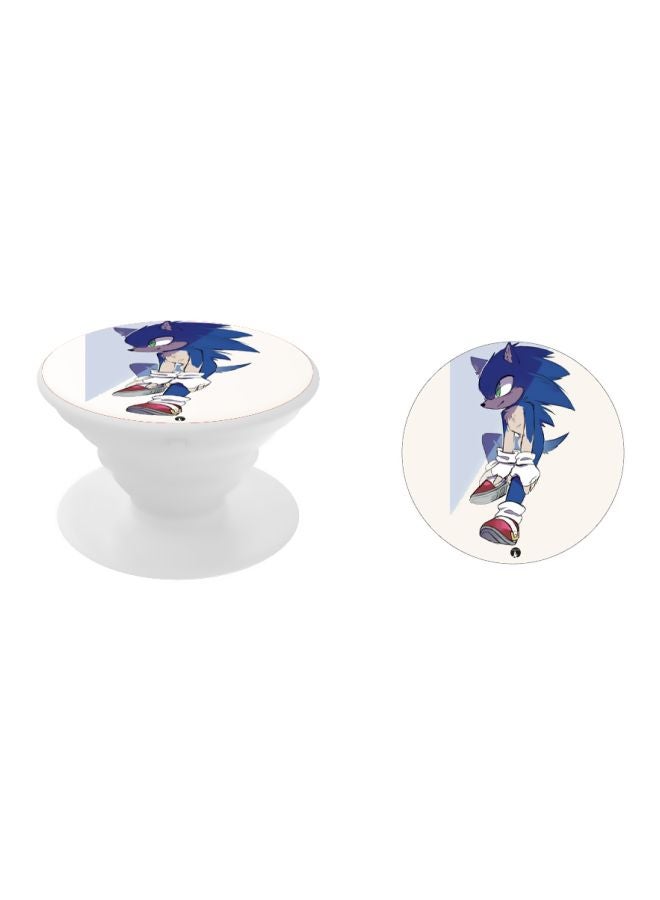 BP Printed Pop Up Finger Grip Phone Holder White/Blue/Red - Image 2