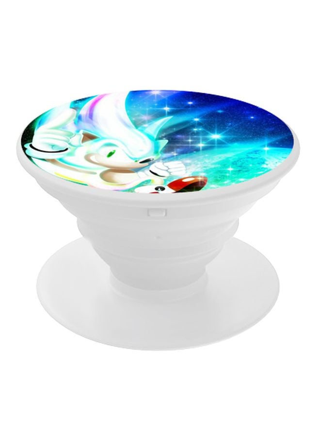 BP Printed Pop Up Finger Grip Phone Holder Blue/Green/White - Image 1