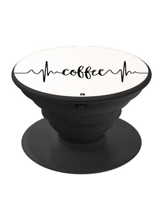 BP Printed Pop Up Finger Grip Phone Holder Black/White - Image 1