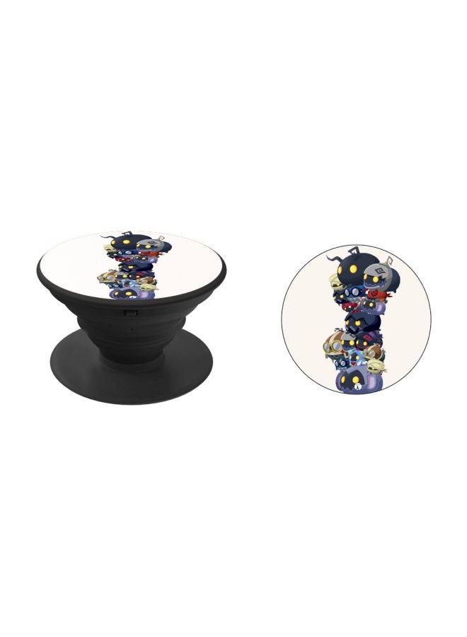 BP Printed Pop Up Finger Grip Phone Holder Black/White/Blue - Image 2