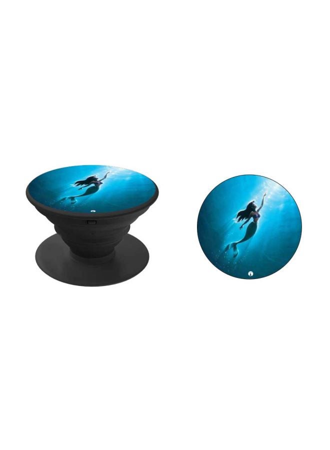 BP Printed Pop Up Finger Grip Phone Holder Black/Blue - Image 2