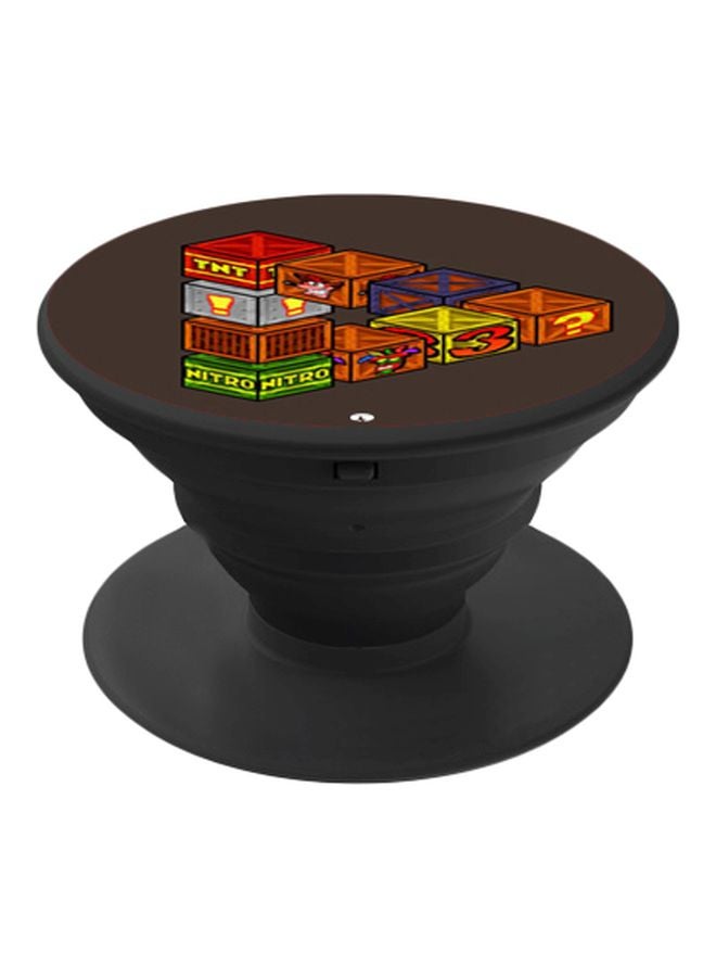 BP Printed Pop Socket Brown/Orange/Black - Image 1