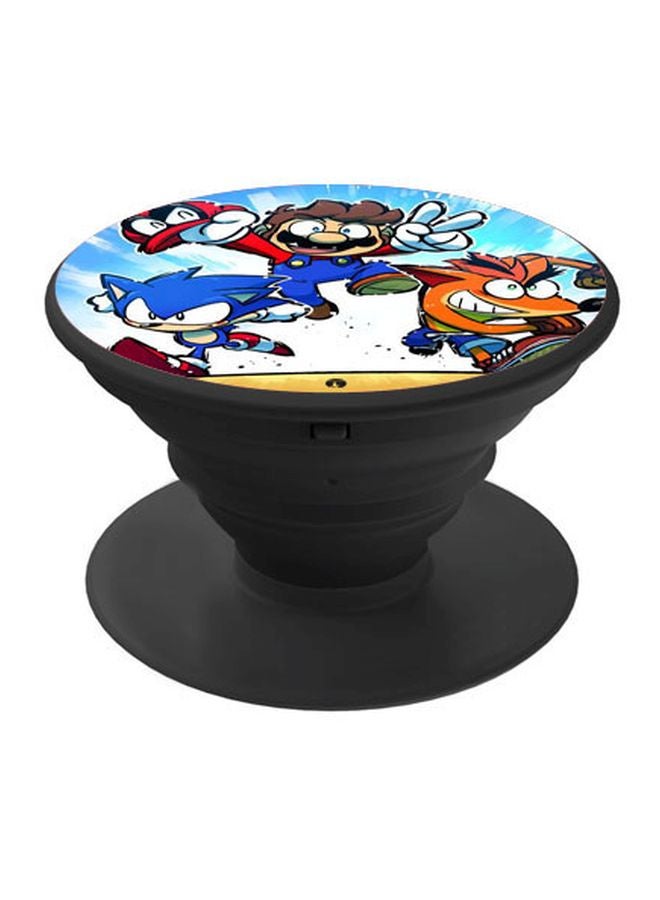 BP Printed Pop Socket Phone Holder Black/Blue/Orange - Image 1