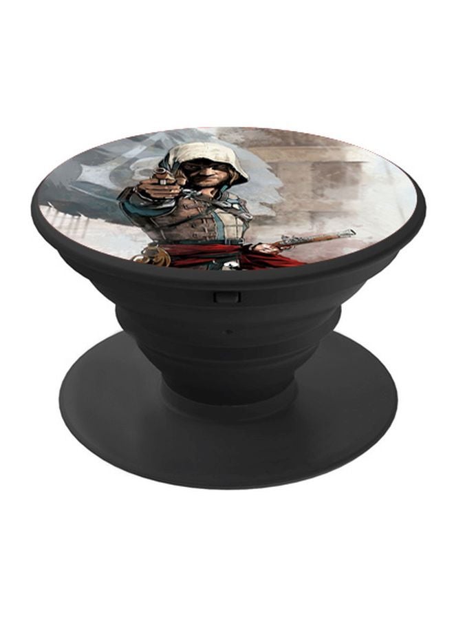 بي بي حامل هاتف منبثق مزين بطبعة رمادي/أسود - Image 1