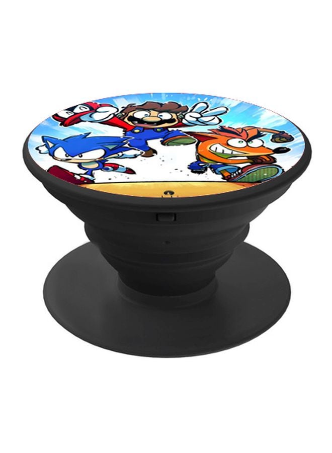 BP Printed Pop Socket Phone Holder Black/Blue/Yellow - Image 1