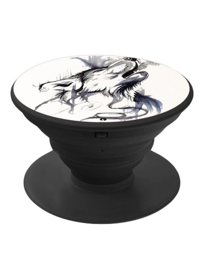 بي بي حامل هاتف منبثق مزين بطبعة أسود/ أبيض/ رمادي - Image 1