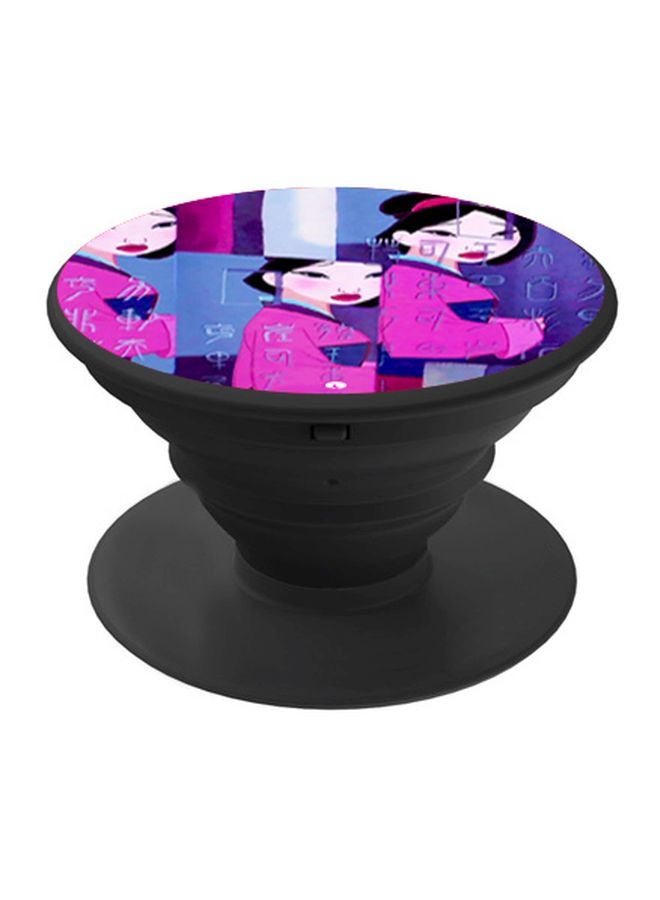 بي بي حامل هاتف منبثق مزين بطبعة أزرق/ أسود/ أرجواني - Image 1