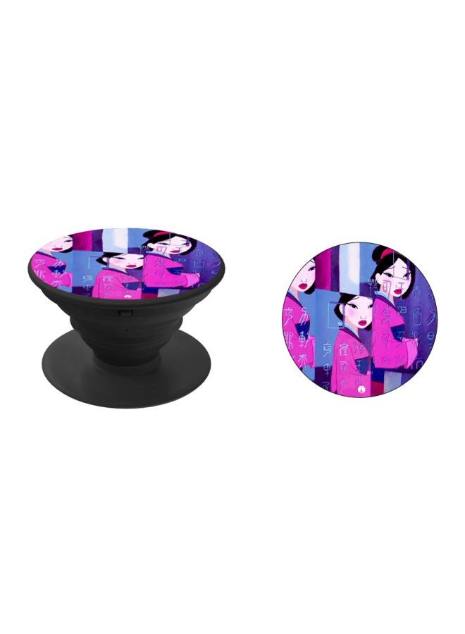 بي بي حامل هاتف منبثق مزين بطبعة أزرق/ أسود/ أرجواني - Image 2