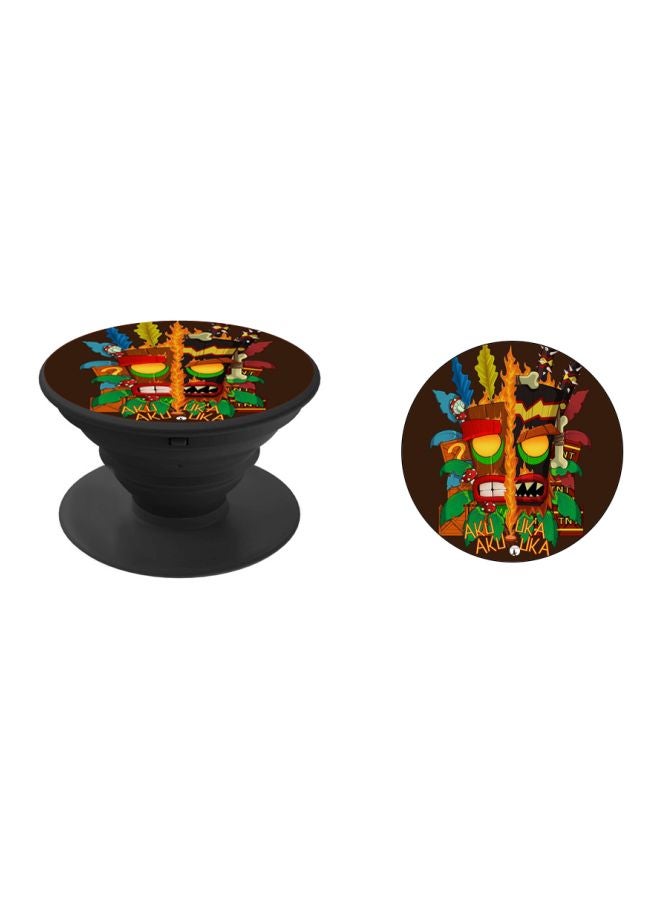 BP Printed Pop Socket Phone Holder Black/Orange/Yellow - Image 2