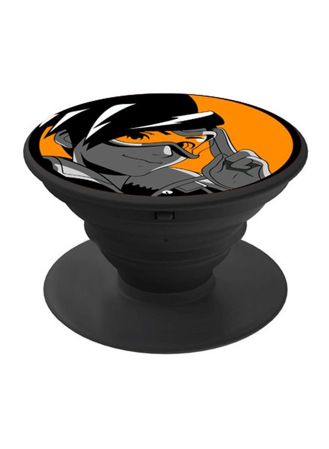 BP Printed Pop Socket Phone Holder Yellow/Grey/Black - Image 1