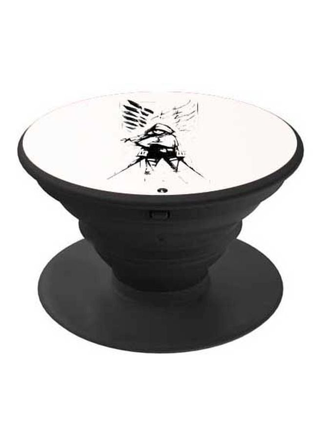 بي بي حامل هاتف منبثق مزين بطبعة أسود/ أبيض - Image 1