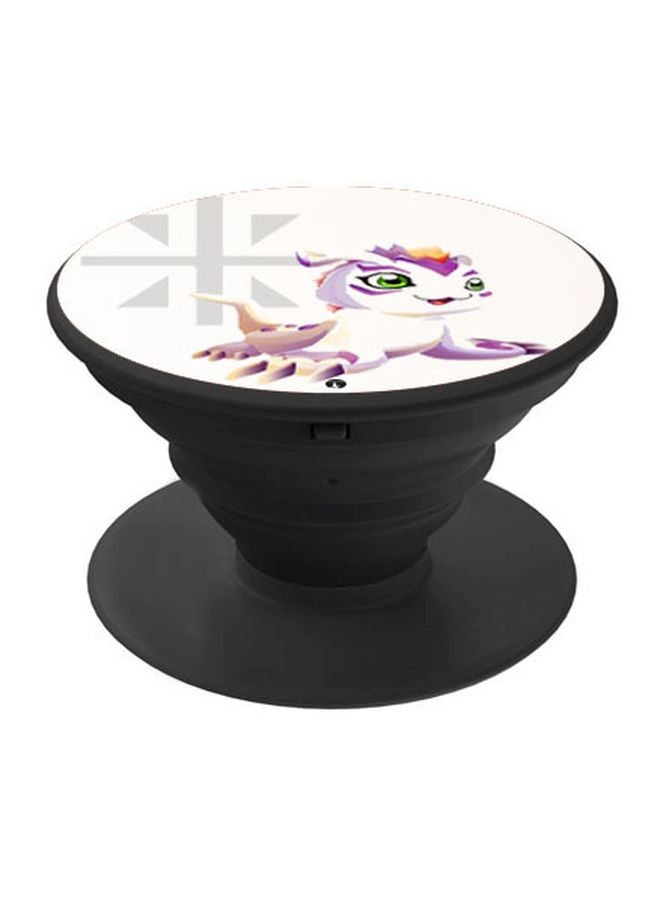 بي بي حامل هاتف منبثق مزين بطبعة أبيض/أرجواني/أخضر - Image 1